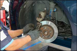 installing new break pads in car