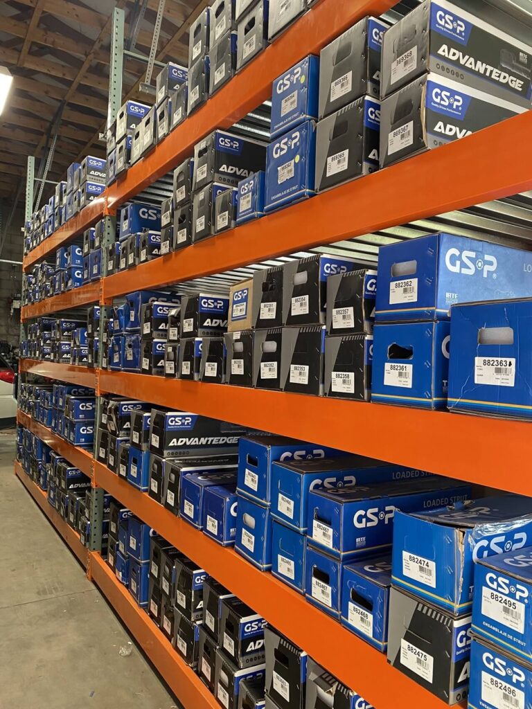 Auto parts boxes in store