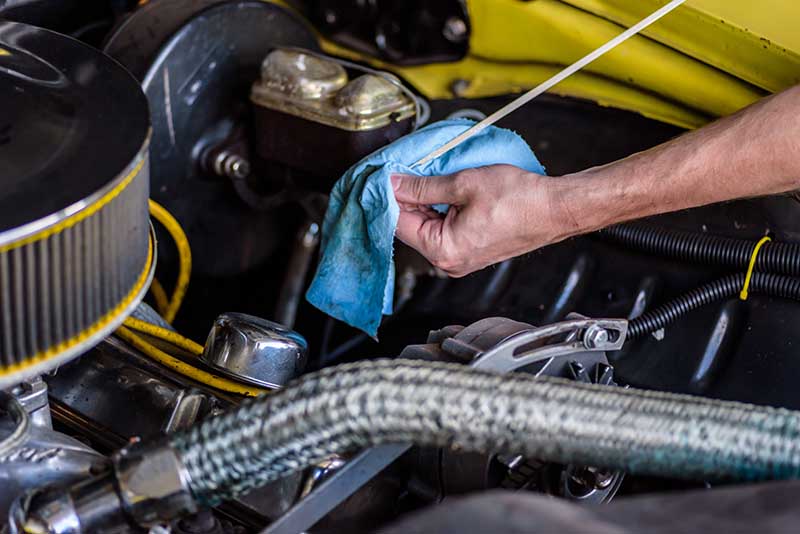 checking car oil