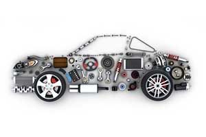 car design with tools and parts