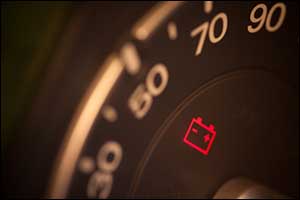 battery icon on car meter